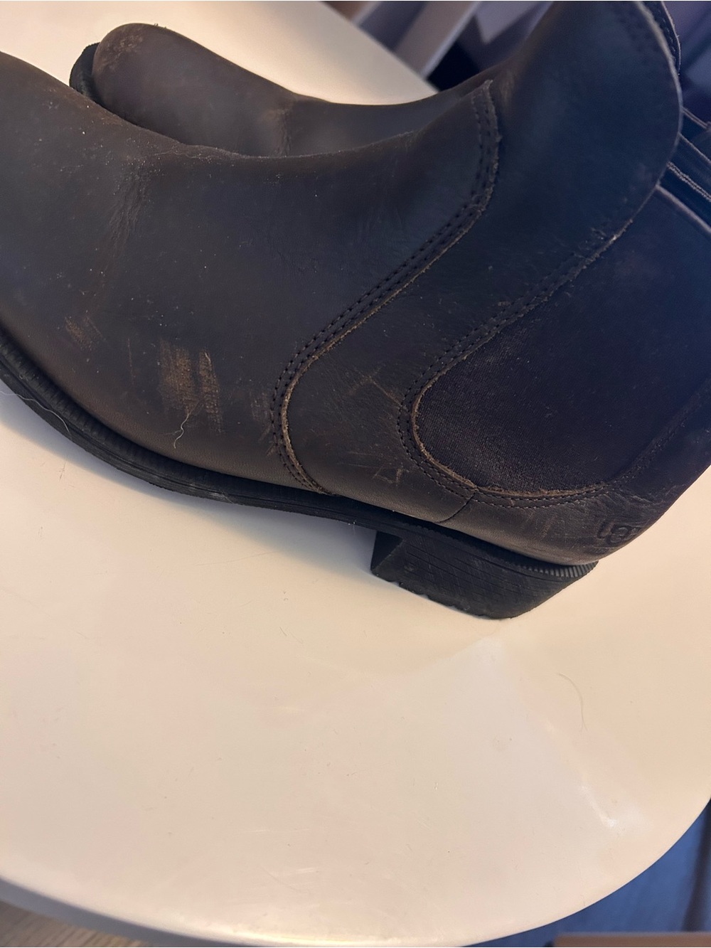 UGG Women's Chelsea Ankle Booties in Dark Brown Leather - Picture 5 of 7